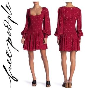 Free People Red Two Faces Print Mini Dress Sz. S/M